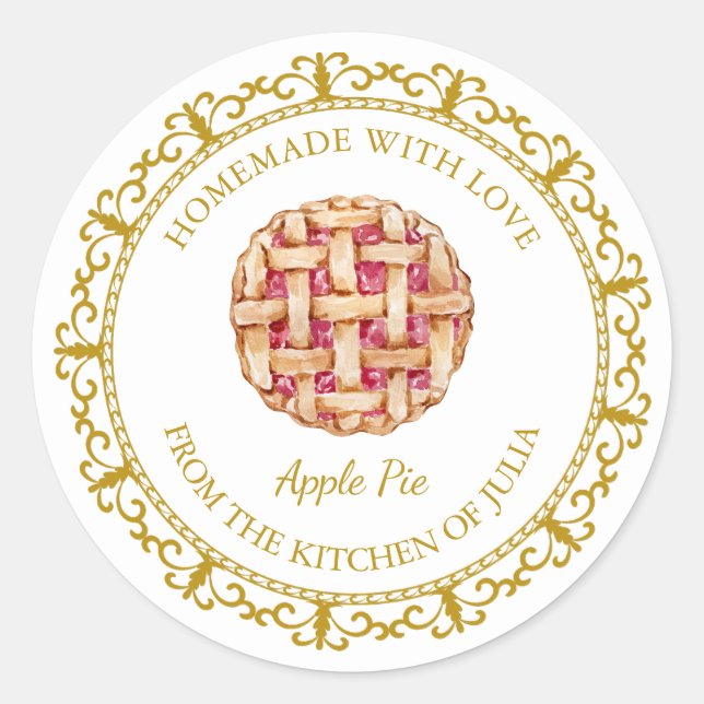 Vintage Homemade Pie Label l White (Front)