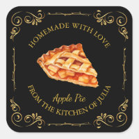 Vintage Homemade Pie Square Label