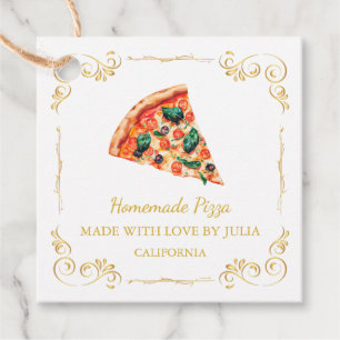 Vintage Homemade Pizza Square Hang Tag