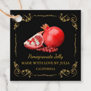 Vintage Homemade Pomegranate Jelly Square Hang Tag