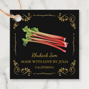 Vintage Homemade Rhubarb Jam Square Hang Tag