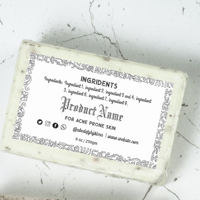 Vintage Homemade Soap Label Rectangle (Creator Uploaded)