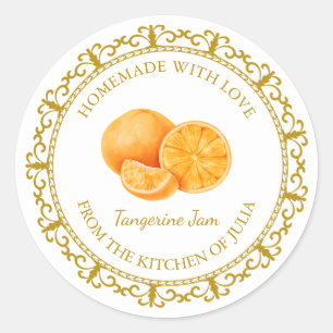 Vintage Homemade Tangerine Jam Label l White