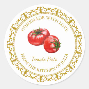 Vintage Homemade Tomato Pesto Label l White