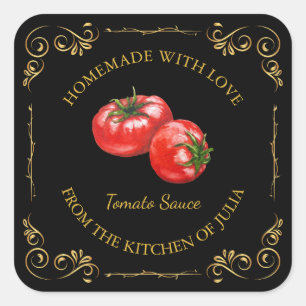 Vintage Homemade Tomato Sauce Square Label
