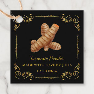 Vintage Homemade Turmeric Powder Square Hang Tag