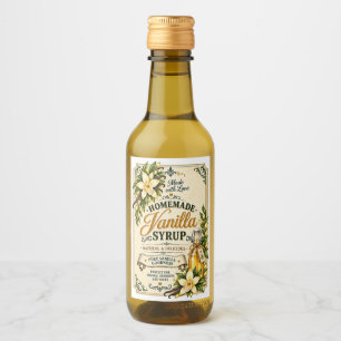Vintage Homemade Vanilla Syrup Bottle Label