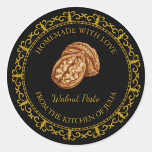 Vintage Homemade Walnut Pesto Label l Black