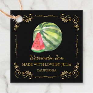 Vintage Homemade Watermelon Jam Square Hang Tag