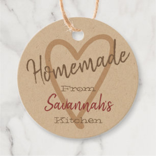 Vintage Homemade with Love Kitchen Kraft Paper Favour Tags