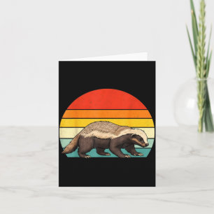 Vintage Honey Badger Retro Wildlife Animal Lover M Card
