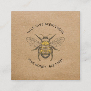 Vintage Honey Bee Beekeeper Small Business   Craft Square Business Card