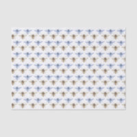 Vintage Honey Bee Blue and Gold Patterned