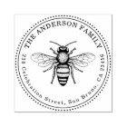 Vintage Honey Bee Family Name Round Return Address