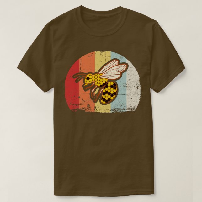 Vintage Honey Bee Gift Idea Beekeeper T-Shirt (Design Front)