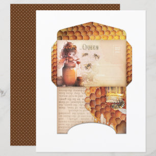 Vintage Honey Bee Journal Paper Sheet