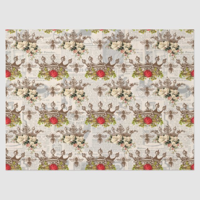 Vintage Honey Bee Series Design 15 Tissue Paper (Front)