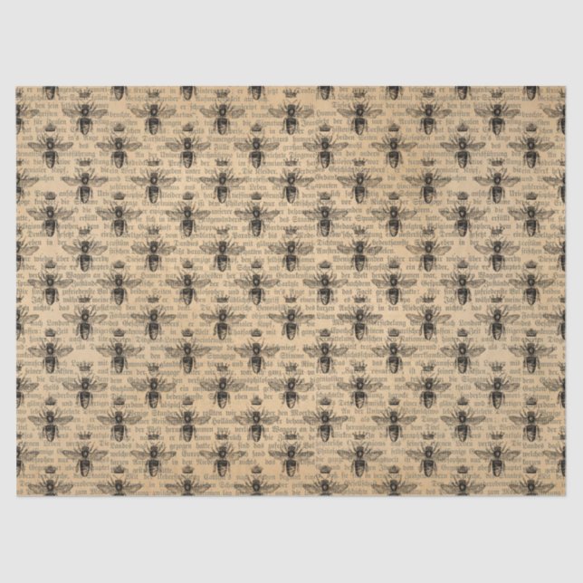 Vintage Honey Bee Series Design 4 Tissue Paper (Front)