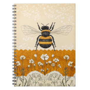 Vintage Honey Bee Wildflower Garden (10) Notebook