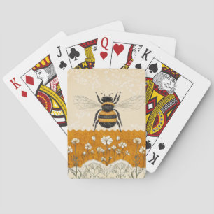 Vintage Honey Bee Wildflower Garden (10) Playing Cards