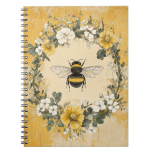 Vintage Honey Bee Wildflower Garden (4) Notebook