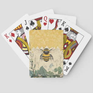 Vintage Honey Bee Wildflower Garden (5) Playing Cards