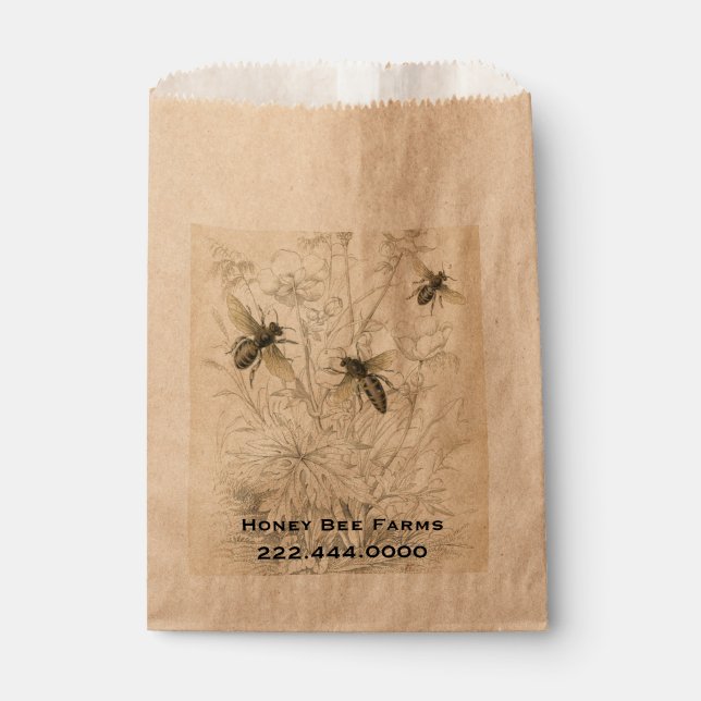 Vintage Honey Bees Business Food Bag (Front)