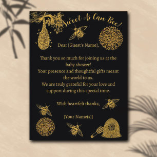 Vintage Honey Bumblebee Black Baby Shower Postcard