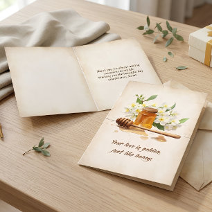 Vintage Honey Floral Editable Moms Greeting Card