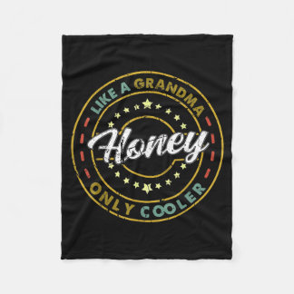 Vintage honey like a grandma only cooler cute fleece blanket