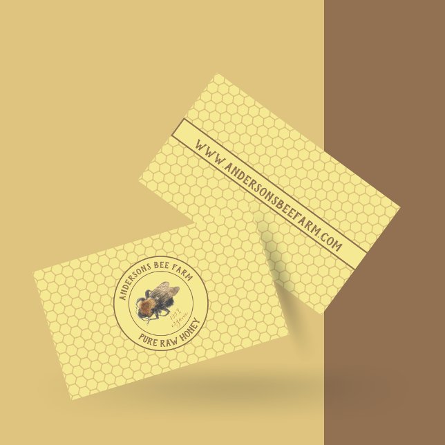Vintage Honeybee & Honeycomb | Beefarm / Beekeeper Business Card (Creator Uploaded)