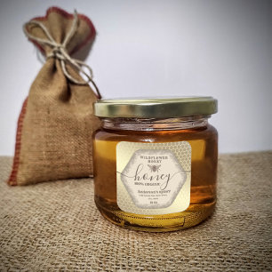 Vintage  honeybee  script honey jar label