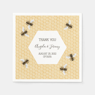 Vintage Honeybee Wedding Napkin