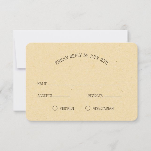 Vintage Honeybee Wedding RSVP (Front)