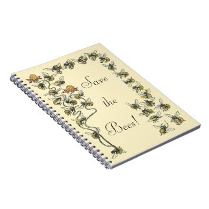 Vintage Honeybees Playing Music Save the Bees   Notebook