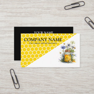 Vintage Honeycomb Bee BeeKeeper Honey Apairist Bus Business Card