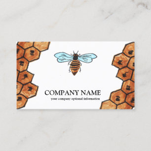 Vintage Honeycomb Bee BeeKeeper Honey Apairist Bus Business Card