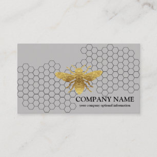 Vintage Honeycomb Bee BeeKeeper Honey Apairist Business Card