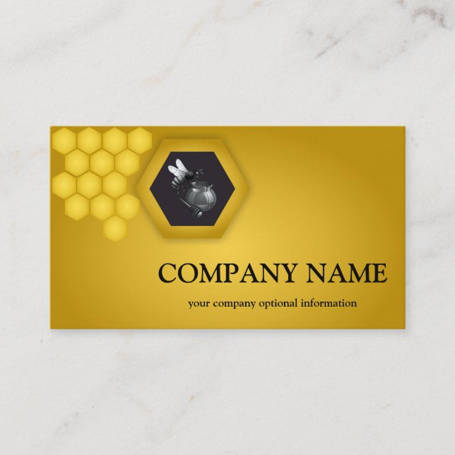 Vintage Honeycomb Bee BeeKeeper Honey Apairist Business Card (Front)