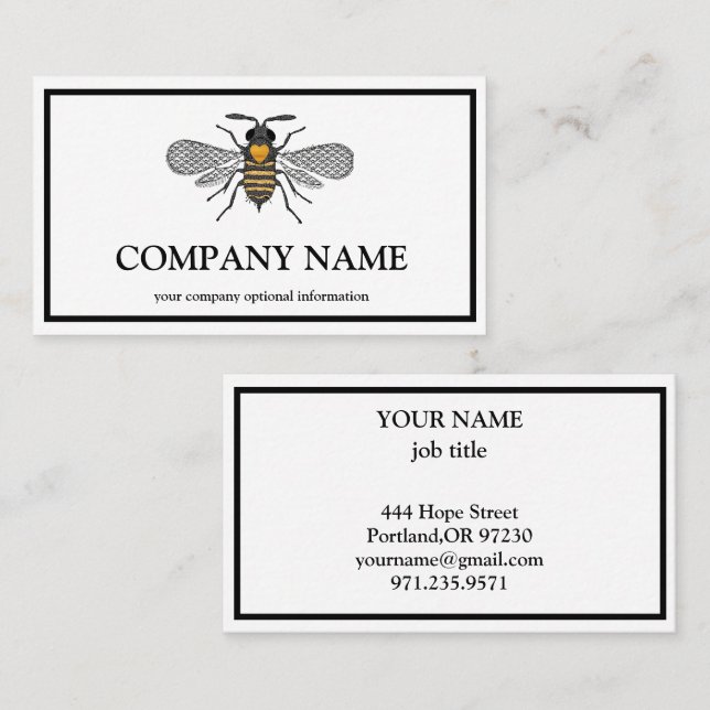 Vintage Honeycomb Bee BeeKeeper Honey Apairist Business Card (Front/Back)