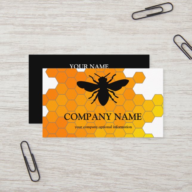 Vintage Honeycomb Bee BeeKeeper Honey Apairist Business Card (Front/Back In Situ)
