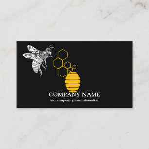 Vintage Honeycomb Bee BeeKeeper Honey Apairist Business Card