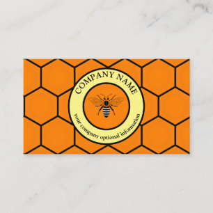 Vintage Honeycomb Bee BeeKeeper Honey Apairist Business Card