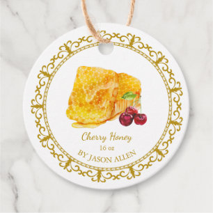 Vintage Honeycomb Cherry Infused Honey Hang Tag