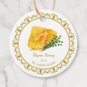 Vintage Honeycomb Thyme Infused Honey Hang Tag