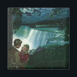 Vintage Honeymoon Love, Newlyweds at Niagara Falls Magnet<br><div class="desc">Vintage illustration love and romance image with a young married couple on their honeymoon by Niagara Falls. A romantic evening near the waterfall under the moonlight of a full moon.</div>