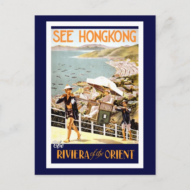 Vintage Hong Kong China Travel Postcard (Front)