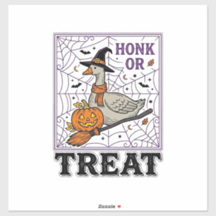 Vintage Honk Or Treat Witch Goose Halloween Shirt_