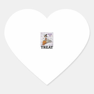Vintage Honk Or Treat Witch Goose Halloween Shirt_ Heart Sticker