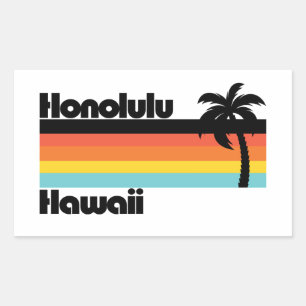 Vintage Honolulu Hawaii Rectangular Sticker